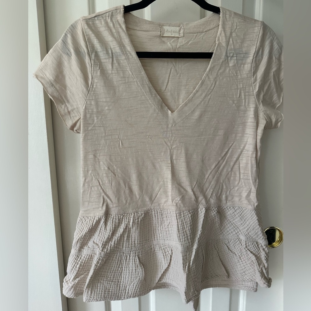 Altard State Elegant Cream V-Neck Women's Top